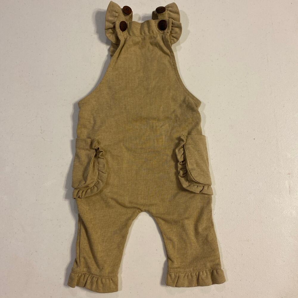3-6 mth Milkbarn khaki overalls